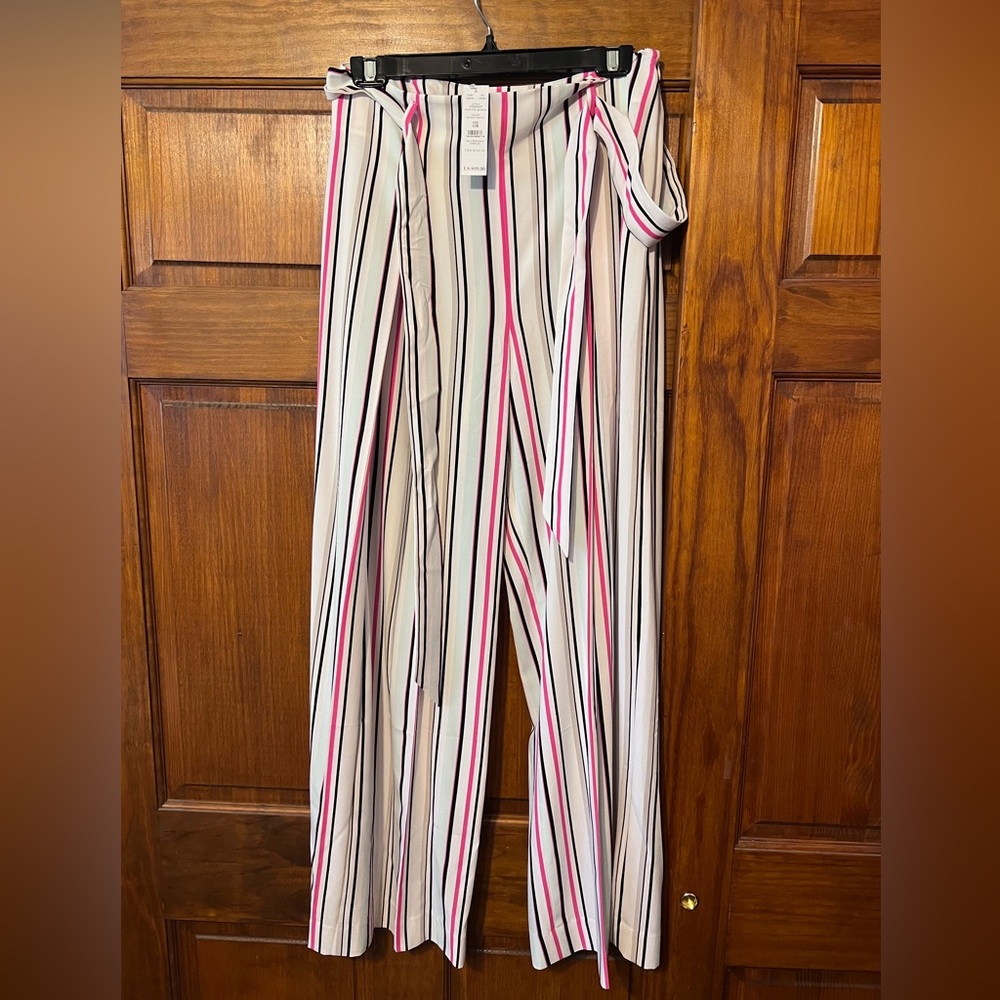 NWT White House Black Market Striped Wide-Leg Side-Zip Pants - Picture 2 of 8